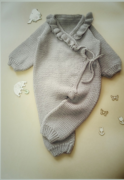 Комбинезон "кимоно". Новая пряжа.