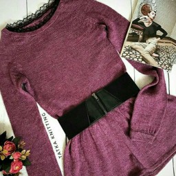 Сочетание вязаного полотна и кружева