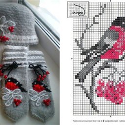 Вышивка на варежках - идея