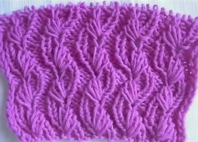 Узор " ВОЛНЫ С ОБВИТЫМИ ПЕТЛЯМИ" вязание спицами
