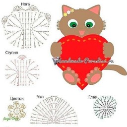 Вяжем крючком очаровательный коврик. Схема