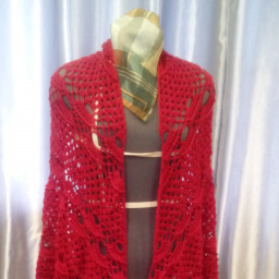 Шаль красная