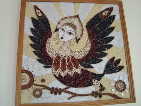 Работы из семян и круп.