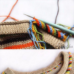 Интересная и простая идея оформления горловины.