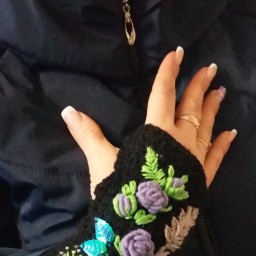 Митенки с вышивкой!