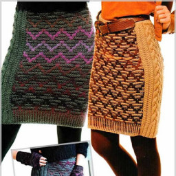 Юбка спицами