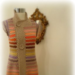 Асимметричный жилет крючком