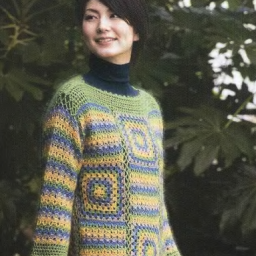 Туника крючком. Бабушкины квадраты и утилизация остатков