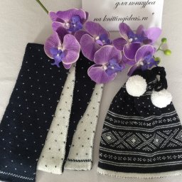 Жаккардовые шапочка с шарфиком