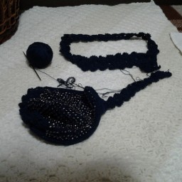 Белье крючком с бисером