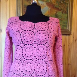 Ажурный джемпер мотивами крючком