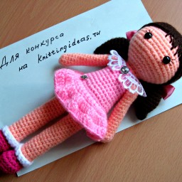 Девочка в розовом, куколка крючком