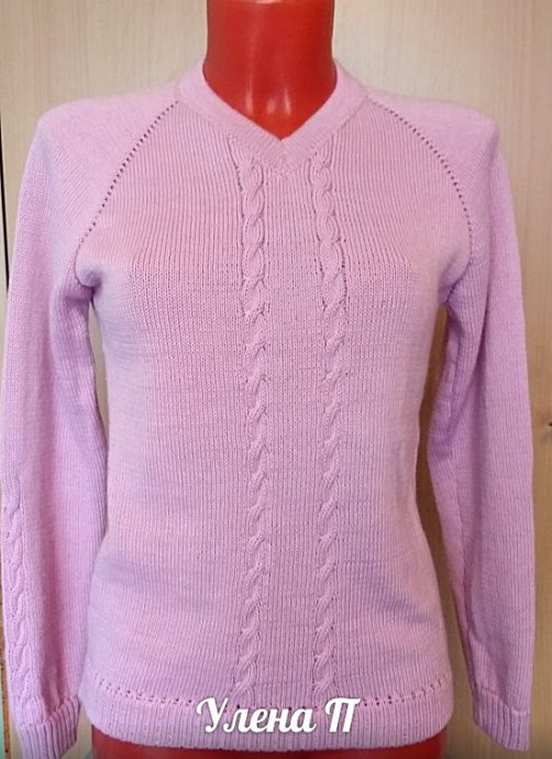 Розовый пуловер из слонимской полушерсти