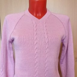 Розовый пуловер из слонимской полушерсти