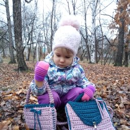 Комплект рюкзачок и сумочка из трикотажной пряжи