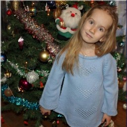 Пуловер-пончо "Сердечки"