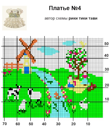 Платье с пейзажем Платье с пейзажем