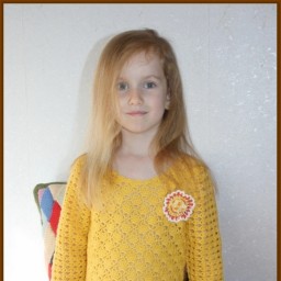 Желтый пуловер  крючком