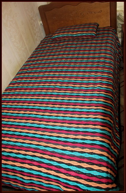 Плед и подушка из советской шерстяной пряжи