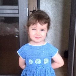 Детское голубое платье