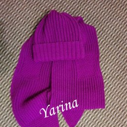 Шапочка и шарфик цвета орхидеии