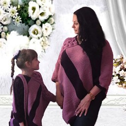 Пуловеры-пончо. Family Look