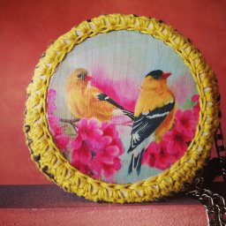 Круглая сумка "Райские птички"