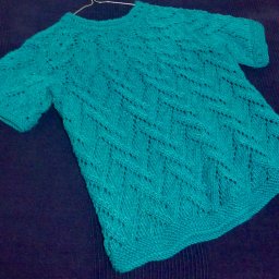 Бирюзовая обновка - джемпер спицами