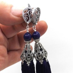 Серьги - кисти " Ажурная лазурь "