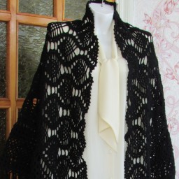Шаль Черный ажур