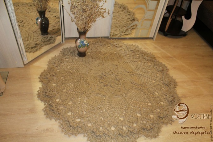 Джутовая пряжа для вязания эко ковров в стиле прованс