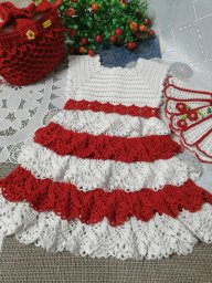 Платье с рюшами крючком для девочки 2-х лет