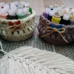 Вязаные корзиночки для мелочей