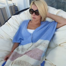 Кардиган oversize. Шерсть 100%, золотая нить.