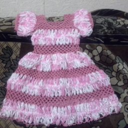 Платье связанное на вилке