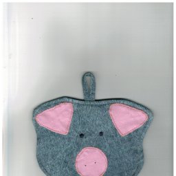 4.1.1.1.3.2.1  прихватка хб фигурная свинка голова джинс с розовыми ушками и пятачком