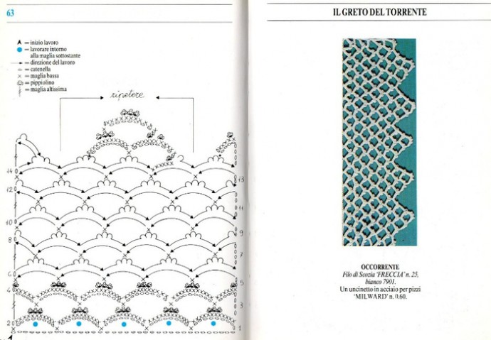 Мотивы крючком, кружево, узоры для филейного вязания