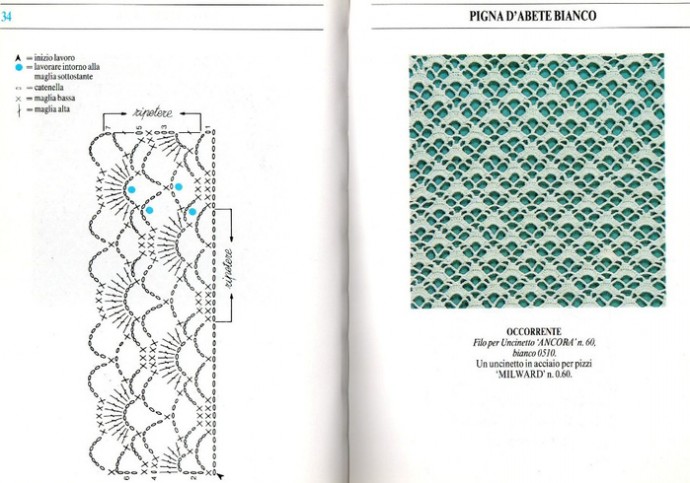 Мотивы крючком, кружево, узоры для филейного вязания