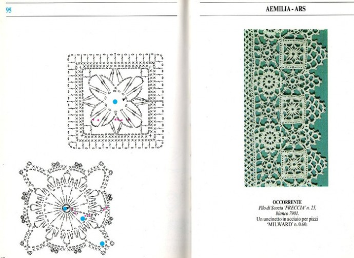 Мотивы крючком, кружево, узоры для филейного вязания