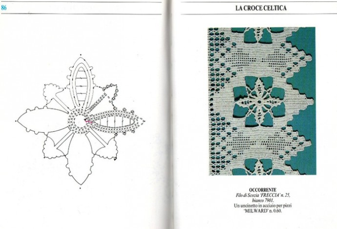 Мотивы крючком, кружево, узоры для филейного вязания
