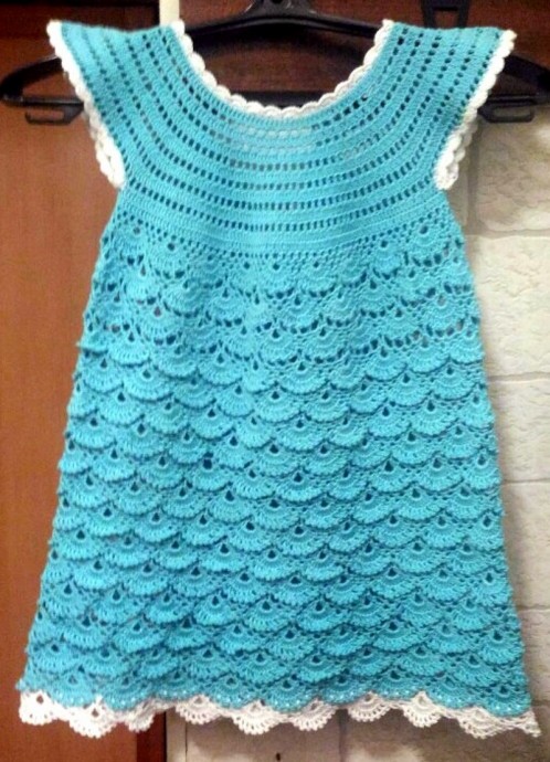 Платье для девочки ажурное крючком