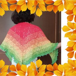 Шаль "Осенний сосновый бор"