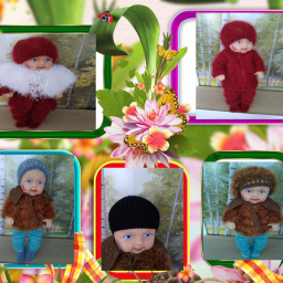 Остатки пряжи тихонько перебрала и куклу приодела не спеша