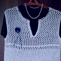 Туника белая с ажуром.