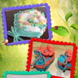 Пинетки и шапочки для малышек.