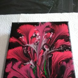 Не судите строго- первая проба пера.Рисование цепочкой по акриловой заливке.