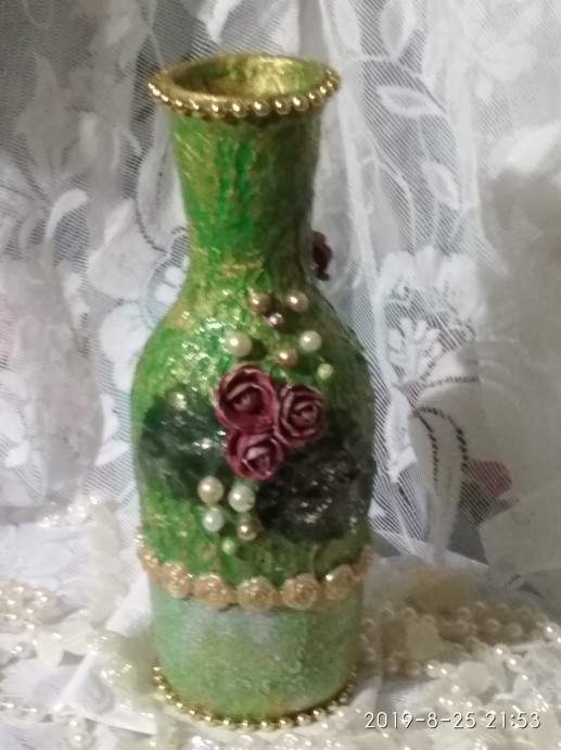 Последняя подарочная бутылочка в форме вазы. "РОЗОВОЕ ЛЕТО".