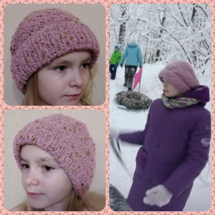 Шапочка с люрексом из кашемира Шапочка с люрексом из кашемира
