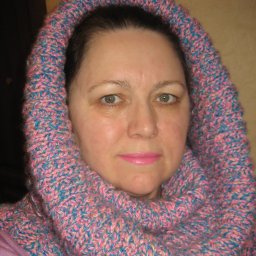 Снуд оплечье меланж розово-голубой