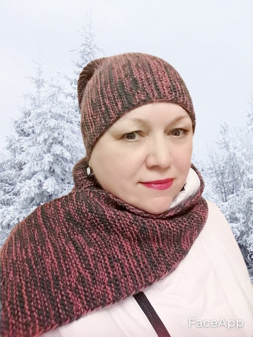 Шапка бини и шарф